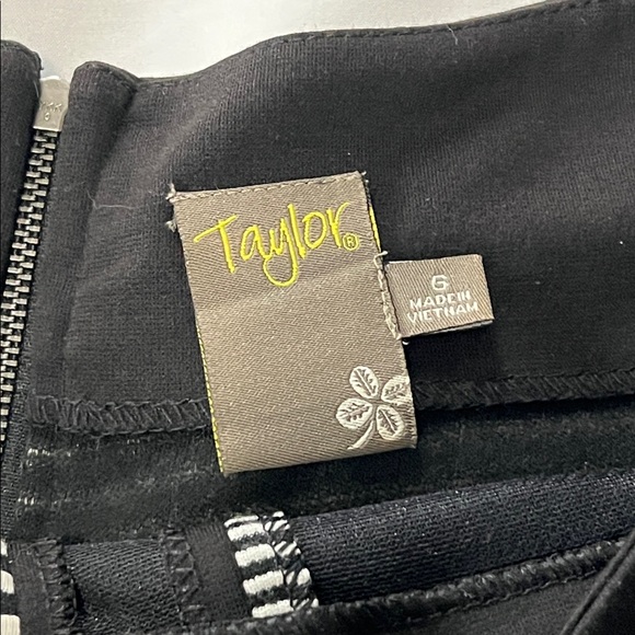 Taylor Black/White Striped Geometric Sheath Dress - Picture 3 of 4